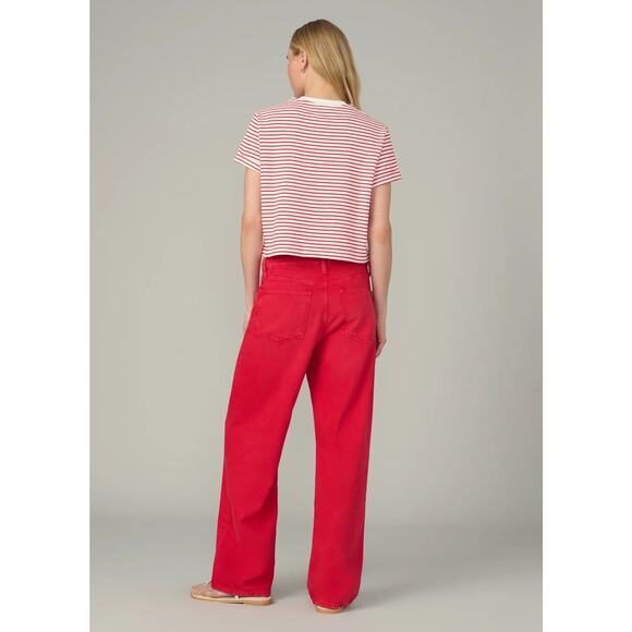 Joe's Jeans The Boxy Tee - White/Cherry Red Stripe NWT VARIOUS SIZES - Picture 6 of 6